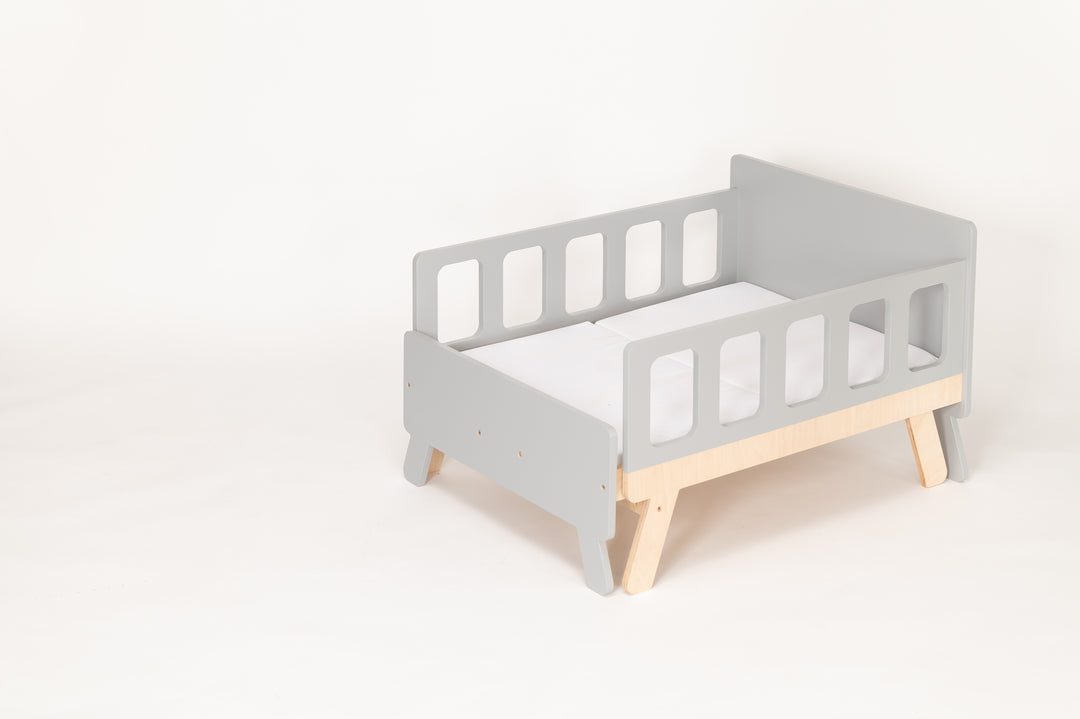 Smart børneseng der vokser med, grå