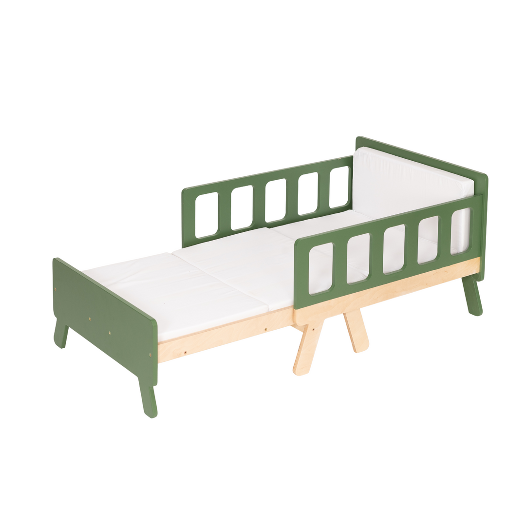 Smart børneseng der vokser med, grøn