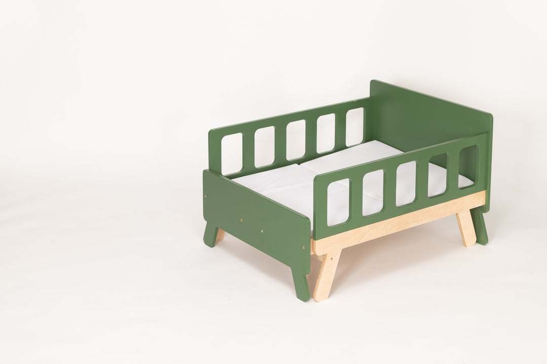 Smart børneseng der vokser med, grøn