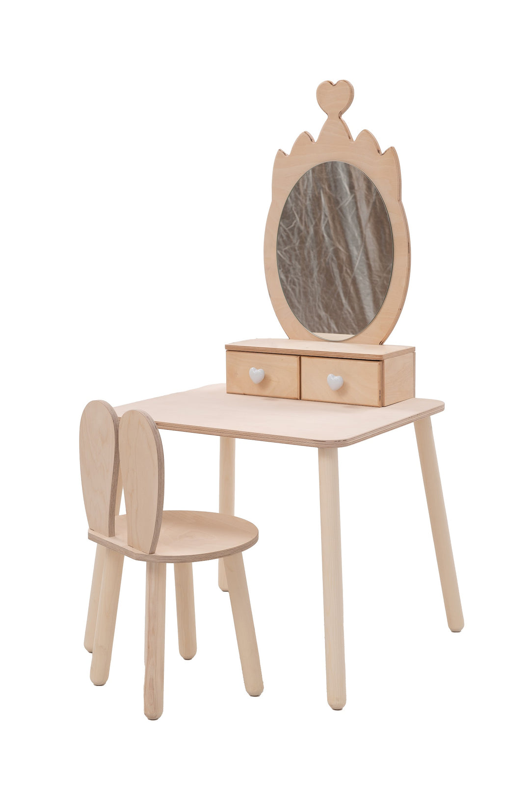 Sminkebord til barn, naturfarvet