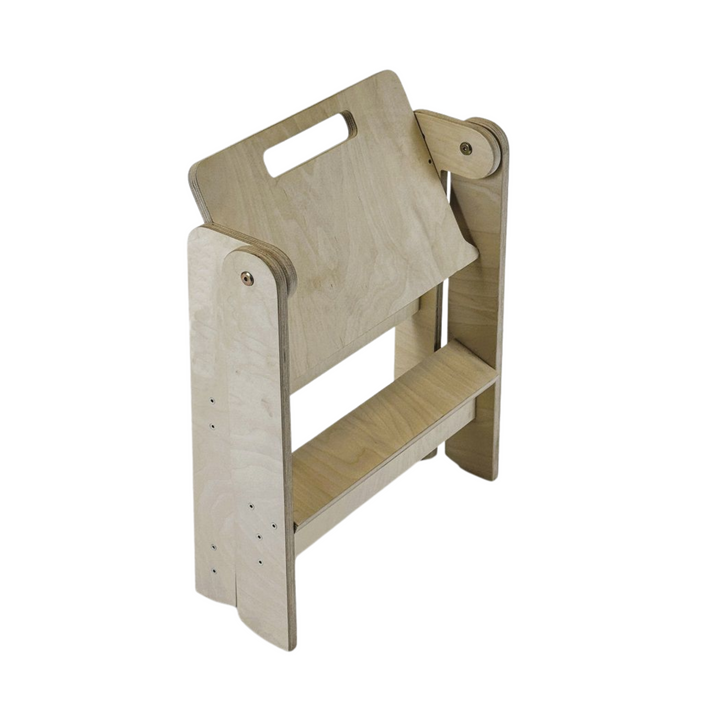 Pladsbesparende lille trappe / træskammel, naturfarvet