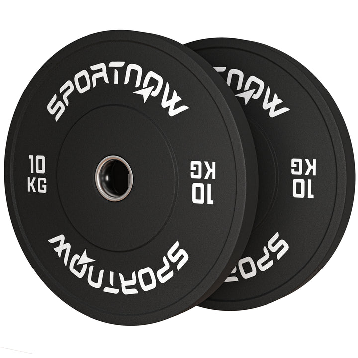 Vægtskiver, 2 x 10 kg, olympisk standard, gummi, lav støj, sort