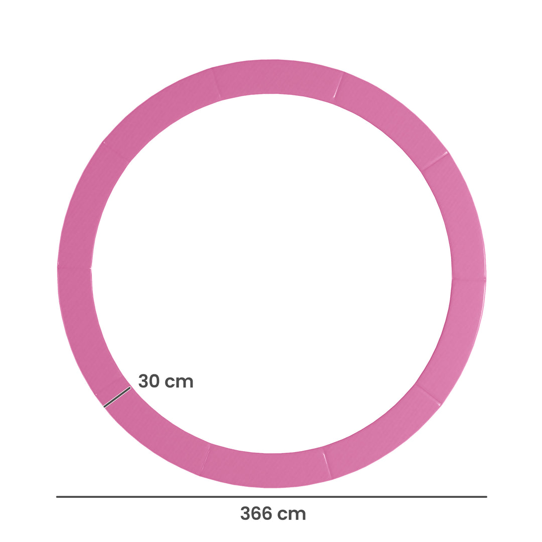 Reservekantbetræk til trampoliner, vandtæt, rivefast, Ø366 cm, pink