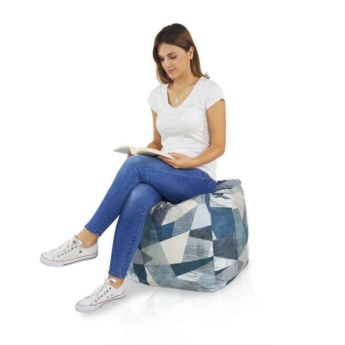 Square Cube Ottoman - Premium Printed Fabric