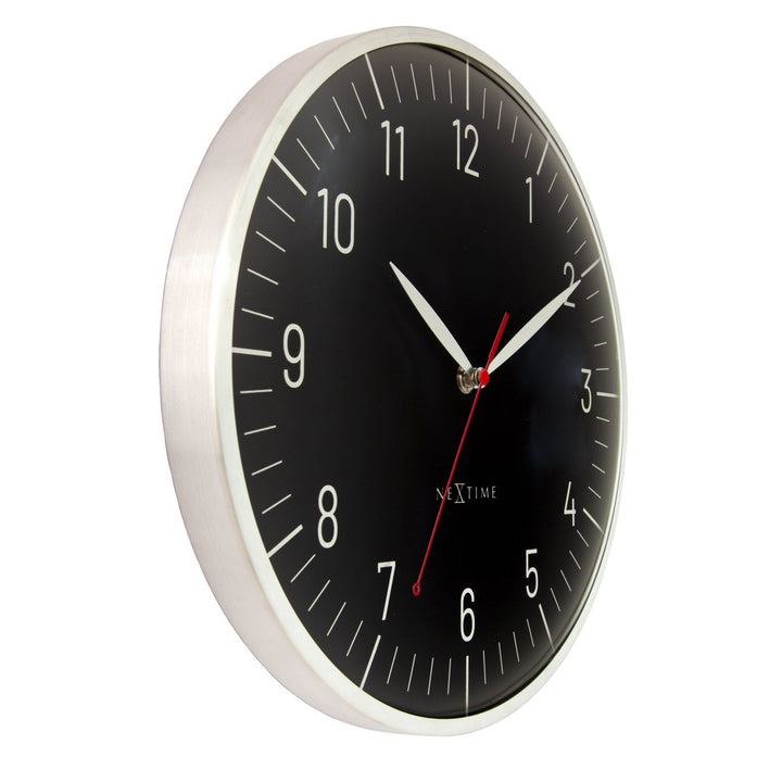 Vægur 30,5 cm-Silent-Dome-linse-Aluminium(urkasse og urskive)-NeXtime 'Frankfurt'