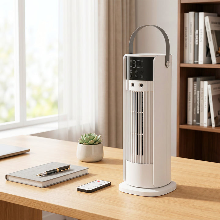 Tårnventilator til soveværelset, 40 cm bordventilator med dugfunktion, 3 hastigheder, 90° oscillation, timer