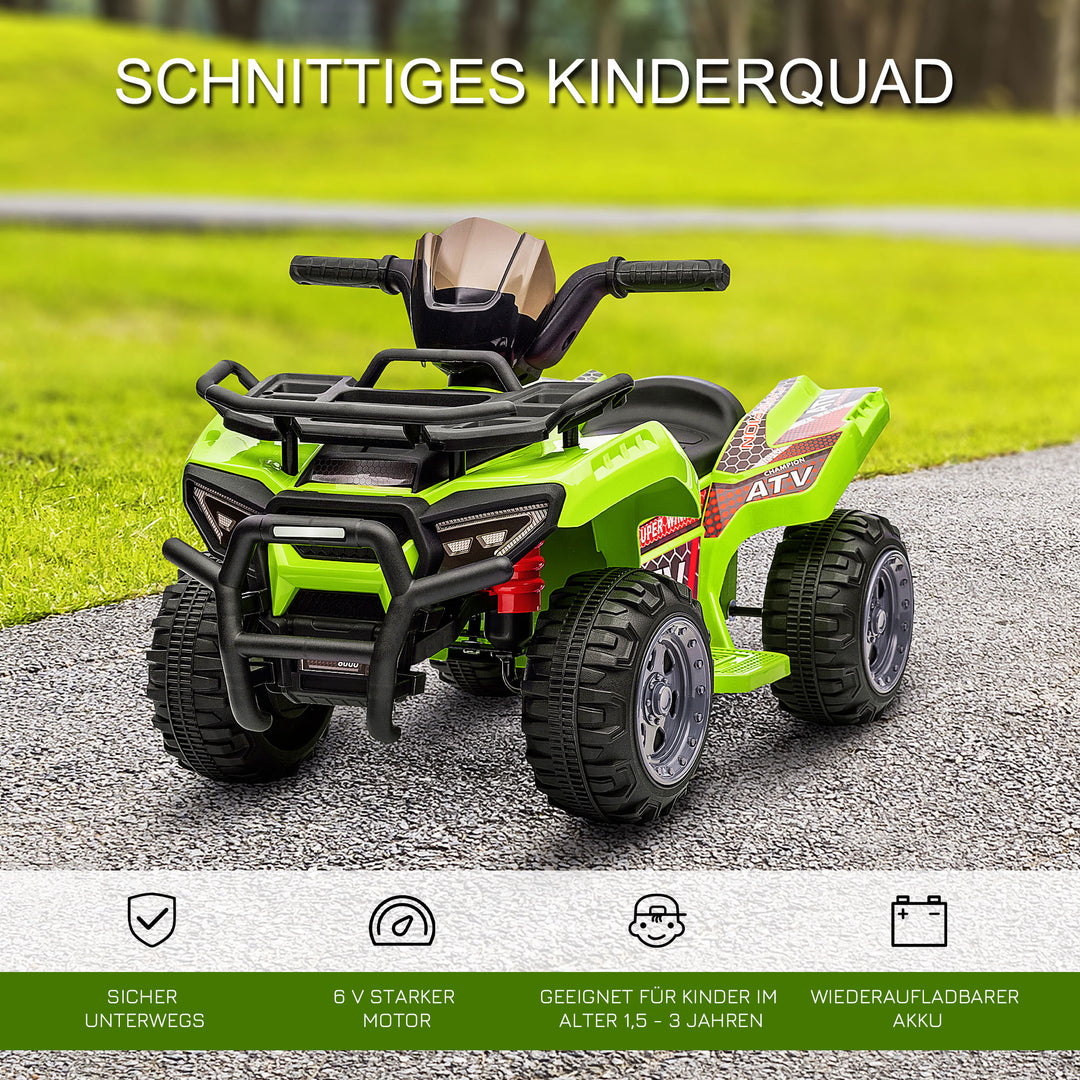Børne-atv elektrisk 6v børne-atv med forlænsfunktion, musik, elektrisk atv til børn 1,5-3 år grøn