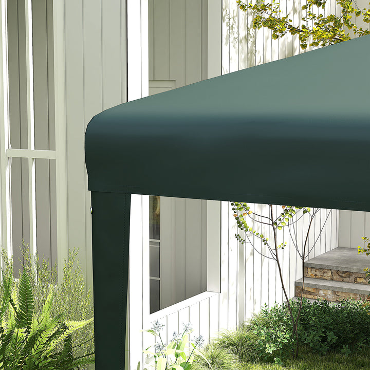 Pavillon 2,7x2,7m, hurtig montering med kliksystem, rustfri ramme, mørkegrøn
