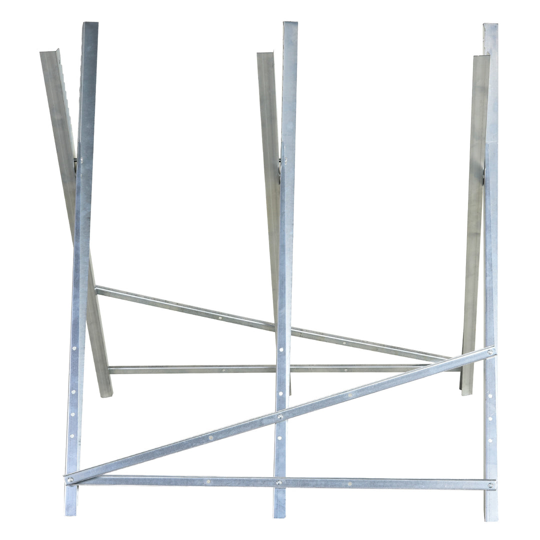 Motorsavstativ, foldbart savstativ til brænde, sølvmetal, 83 x 83 x 79 cm