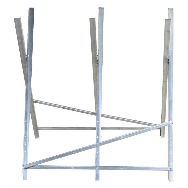 Motorsavstativ, foldbart savstativ til brænde, sølvmetal, 83 x 83 x 79 cm