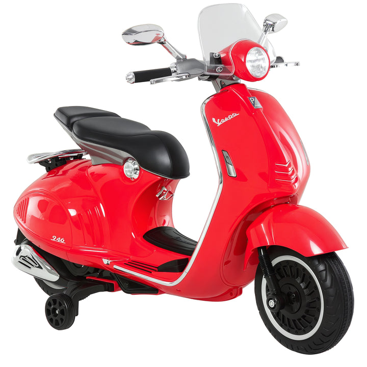 Børne elmotorcykel, 6v børnemotorcykel med forlygte, musik, frem- og bakgear, støttehjul, 30 kg lastkapacitet, elmotorcykel til børn 3-6 år, rød