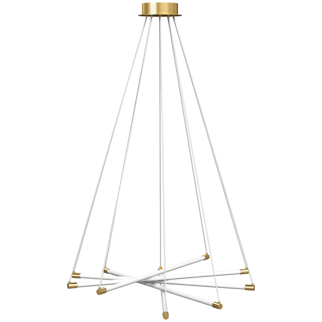 LED loftlampe, 50W, 5 justerbare lysrør, justerbar, loftlampe til stue, spisestue, køkken, guld+hvid