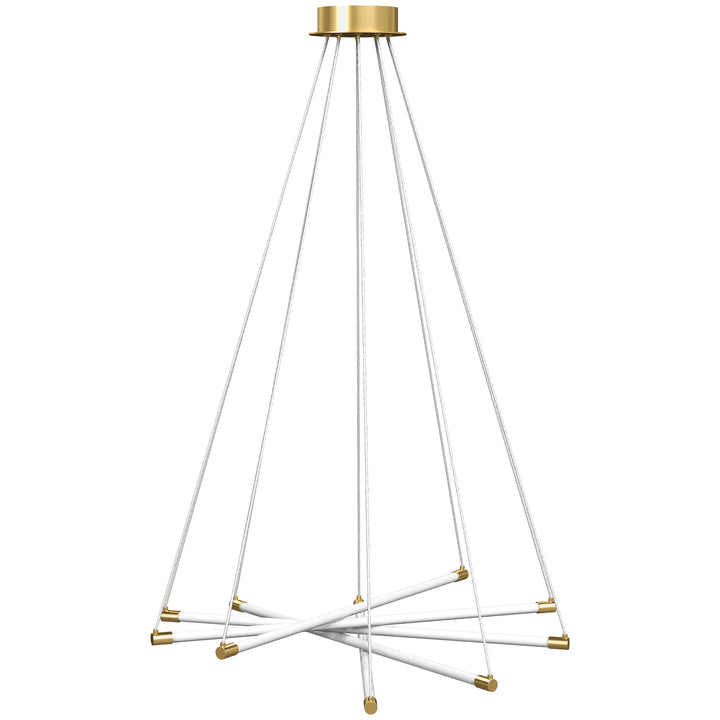 LED loftlampe, 50W, 5 justerbare lysrør, justerbar, loftlampe til stue, spisestue, køkken, guld+hvid