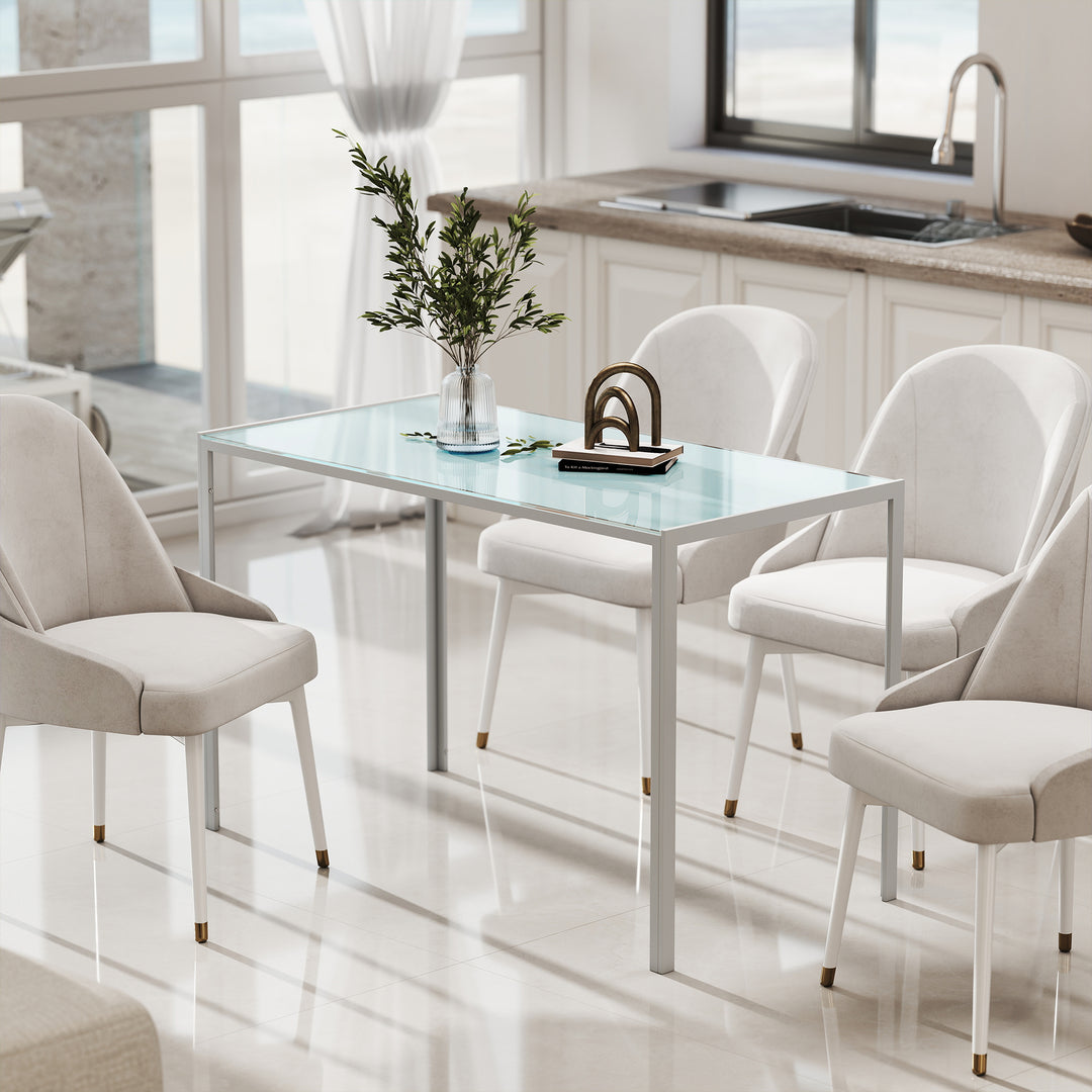 Spisebord, køkkenbord, stort bord, moderne design, 120 cm x 60 cm x 75 cm, hvid