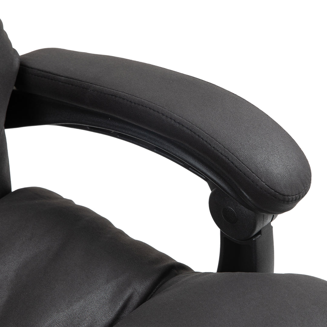 Kontorstol med massagefunktion, opvarmet, vipbar, kunstlæder, 65 x 72 x 109-117 cm, sort