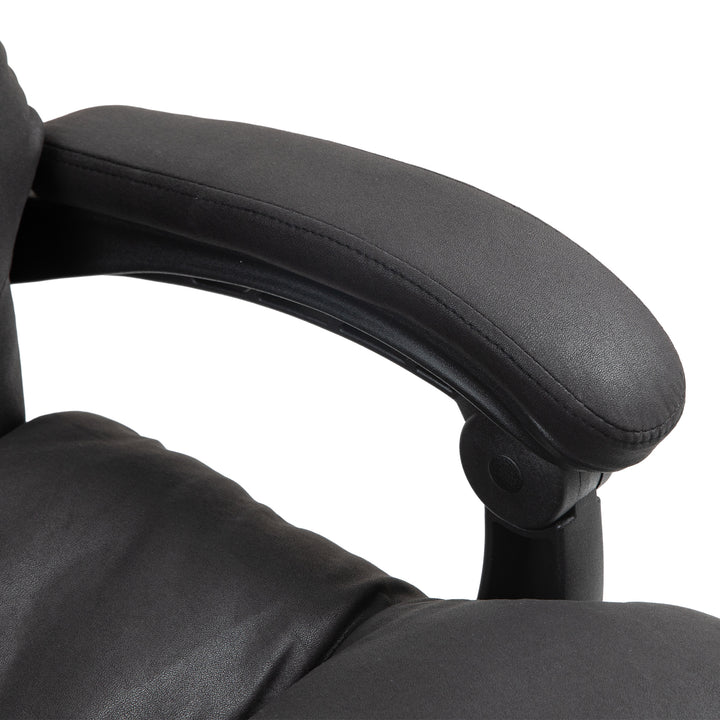 Kontorstol med massagefunktion, opvarmet, vipbar, kunstlæder, 65 x 72 x 109-117 cm, sort