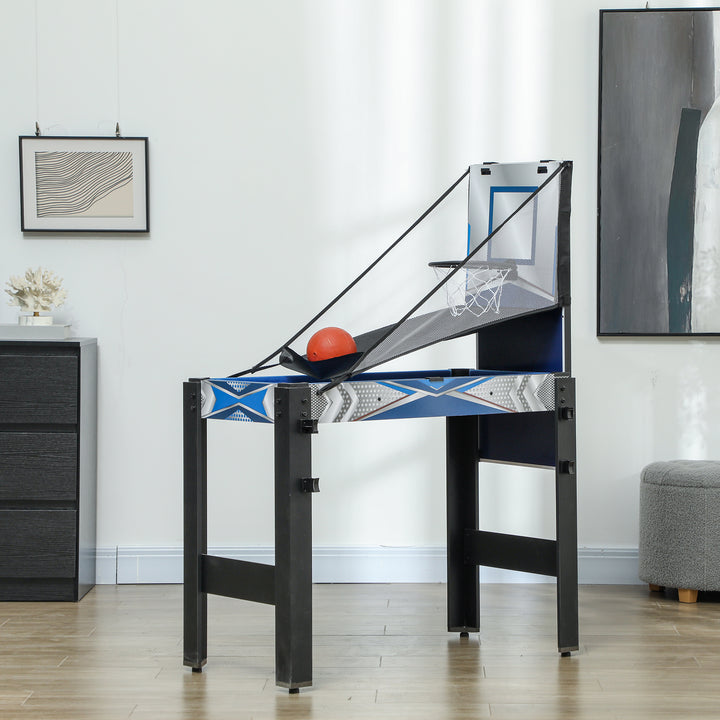 Sportnow 5-i-1 spillebord, billard, bordtennis, hockey, basketball, bueskydning, tilbehør inkluderet, mdf, plastik, blå