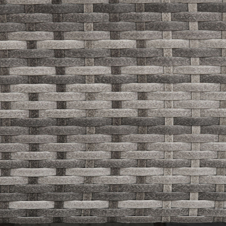 Rattan sofa med hynder, tre-personers, havelounge sofa, stål, grå, 173 x 68 x 78 cm