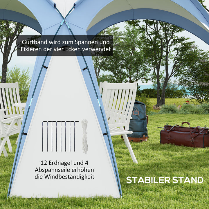 Evently 3,5 x 3,5 m pavillon med krogdør, vandafvisende, vinterbestandig, havepavillon, lyseblå