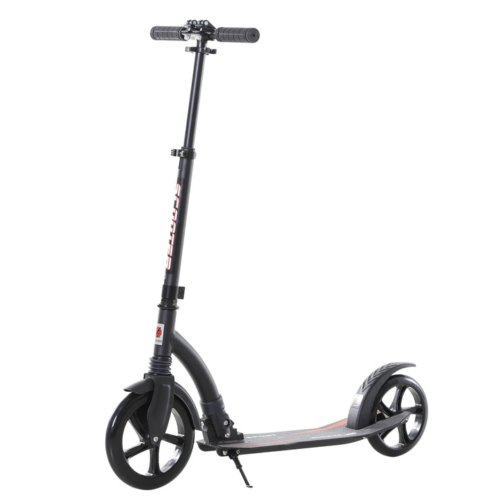 Foldbart løbehjul, sparkscooter, foldbar, med støddæmpere, fra 14 år, sort