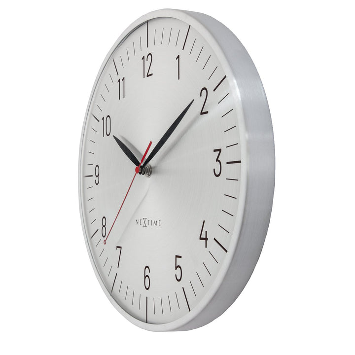 Vægur 30,5 cm-Silent-Dome-linse-Aluminium(urkasse og urskive)-NeXtime 'Frankfurt'
