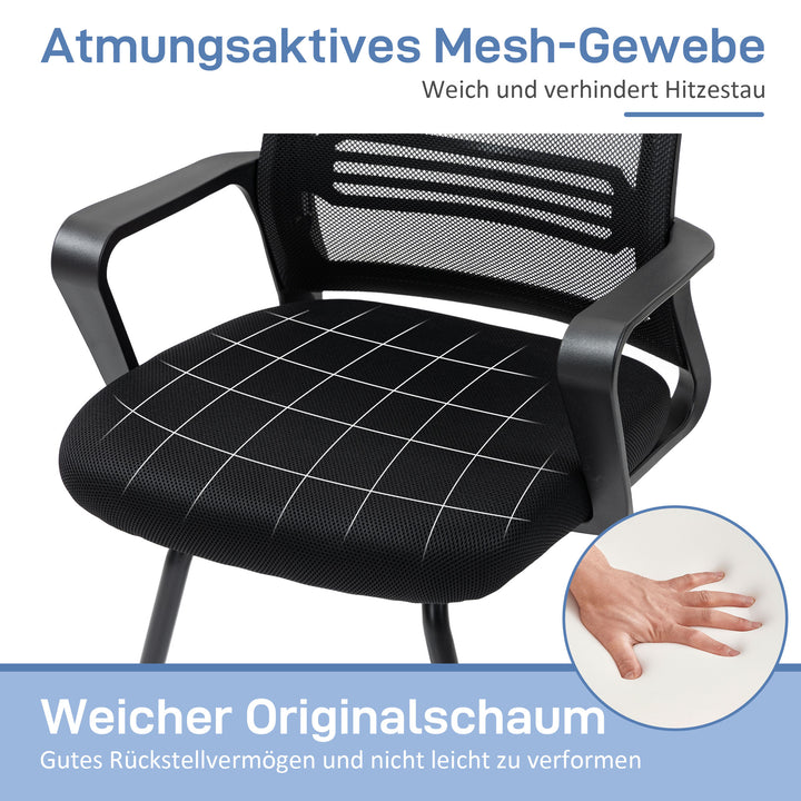 Ergonomisk stol, netstof, skum, metalben, medebase, sort