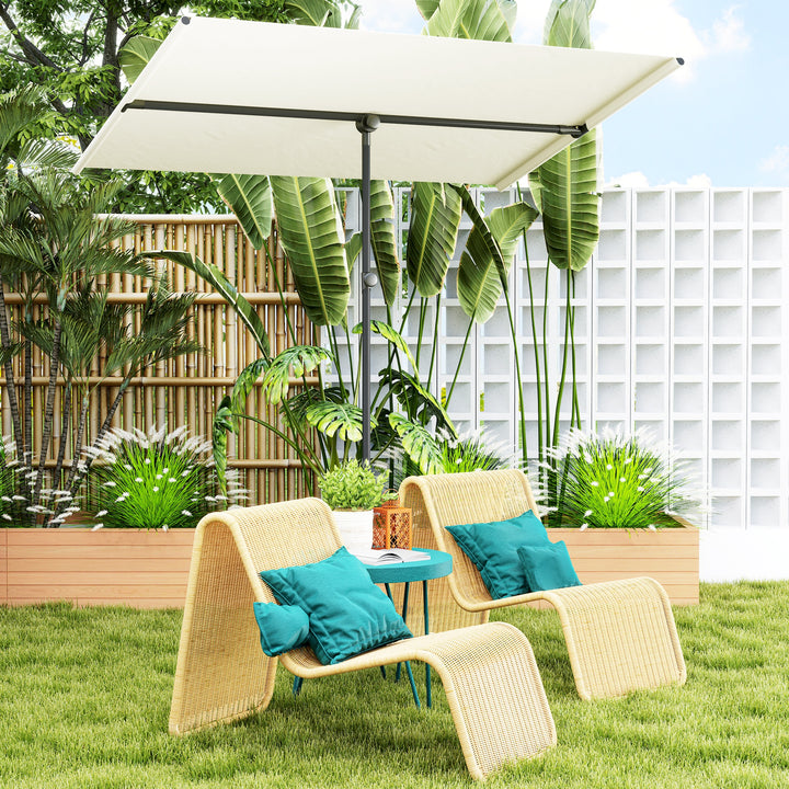 Parasol 180 grader drejelig højdejusterbar haveparasol med aluminiumsstang 150x205cm beige