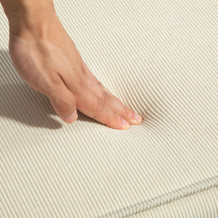 Gulvsofa, sammenklappelig gæstemadras, letvægts, fløjlsbetræk, 73x100x65 cm, cremehvid