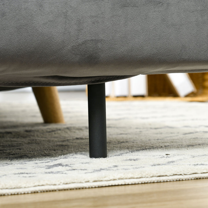 Sovesofa afslappende sofa, inkl. 2 puder, fløjlslook, 130 x 78 x 79 cm, grå