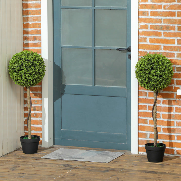 Kunstigt eukalyptustræ, sæt med 2, inklusive potte, nem at pleje, 90 cm