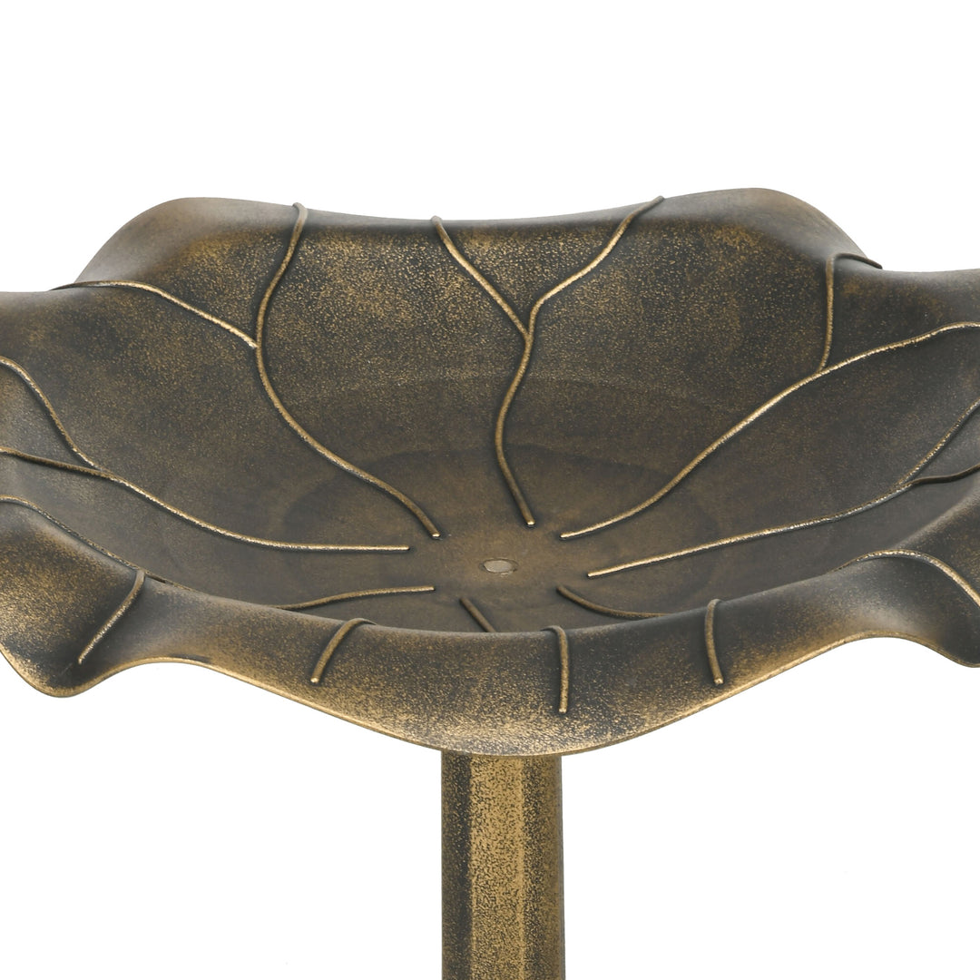 Fuglebad/vandskål, vintage design, stabil base, vinterbestandig, Ø50 x 71H cm, bronze