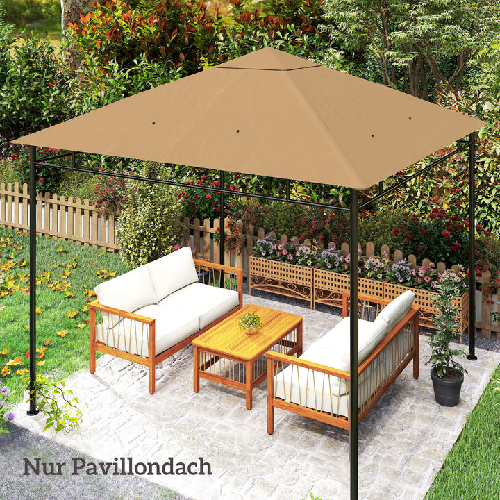 Udskiftningstag til havepavillon, polyester, 2,98 x 2,95 m, beige