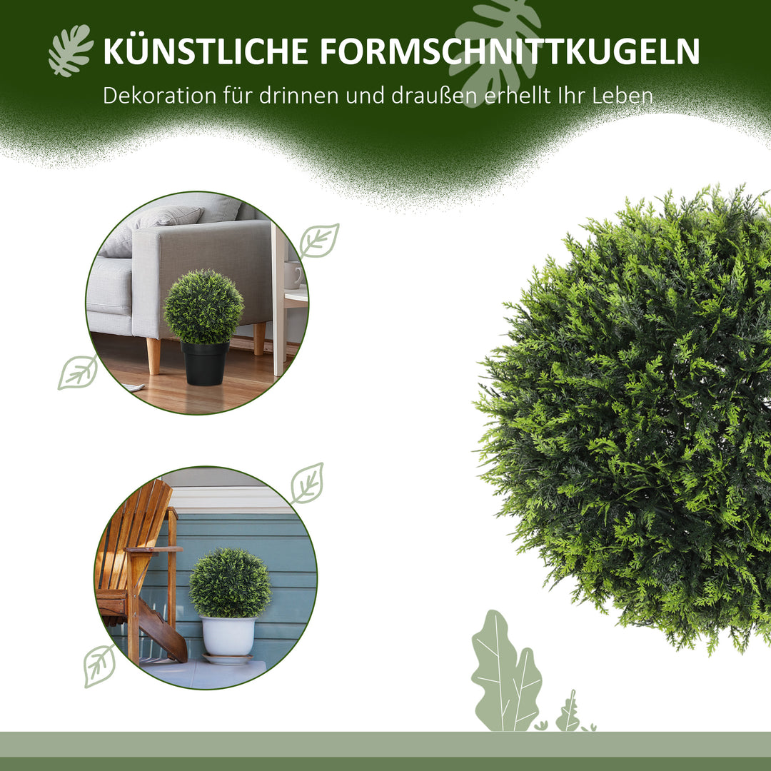 Kunstige planter sæt med 2, uv-resistente dekorative planter, indendørs/udendørs, 45 cm, grøn
