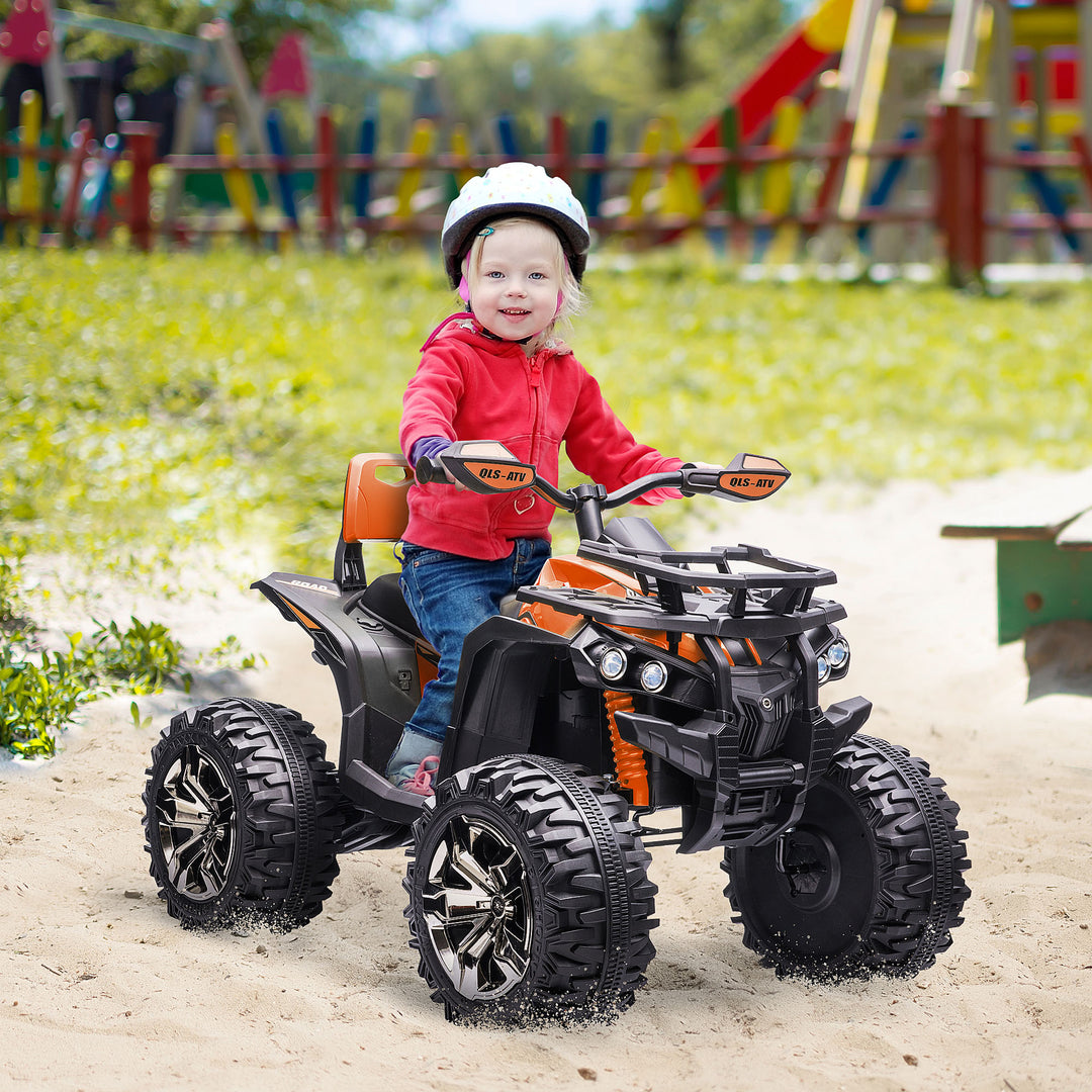 12v børnebil med frem- og bakfunktion, mp3 musikafspiller, forlygter, 3-8 km/t, 3-5 år, orange