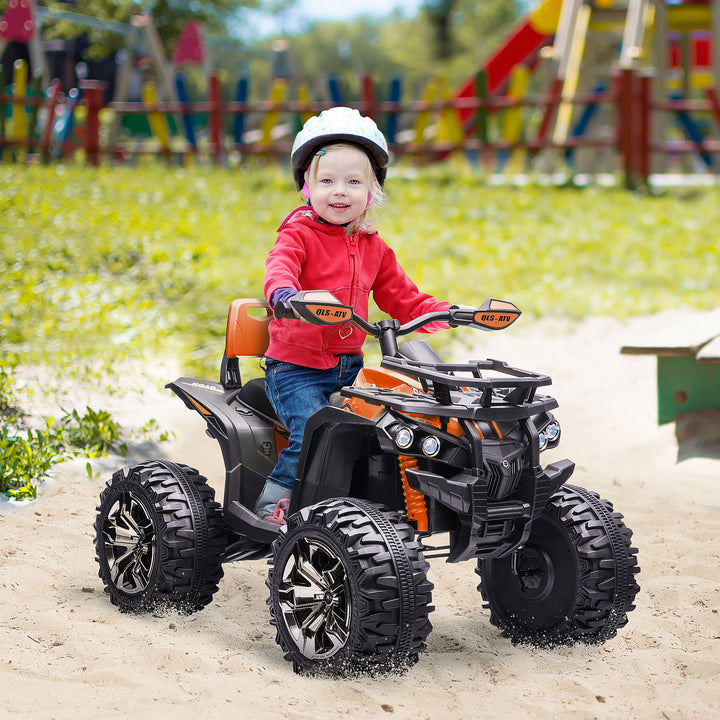 12v børnebil med frem- og bakfunktion, mp3 musikafspiller, forlygter, 3-8 km/t, 3-5 år, orange