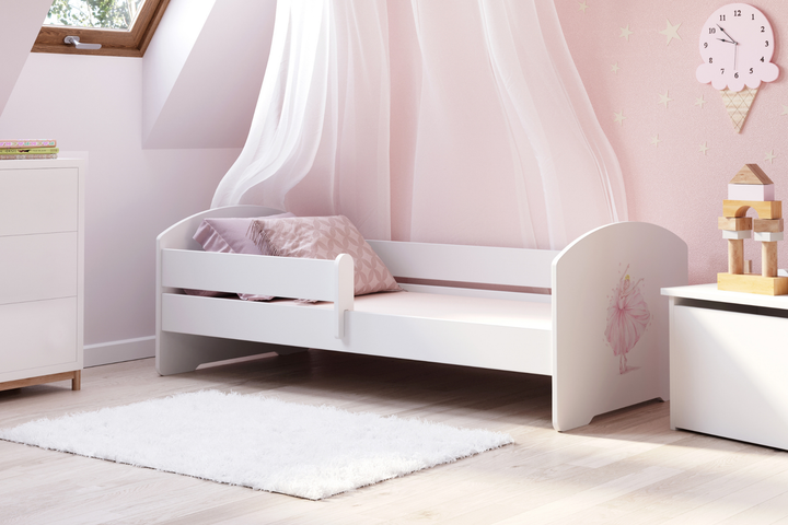 Børneseng Luk 140x70 med kunstværk - Prinsesse i en krone