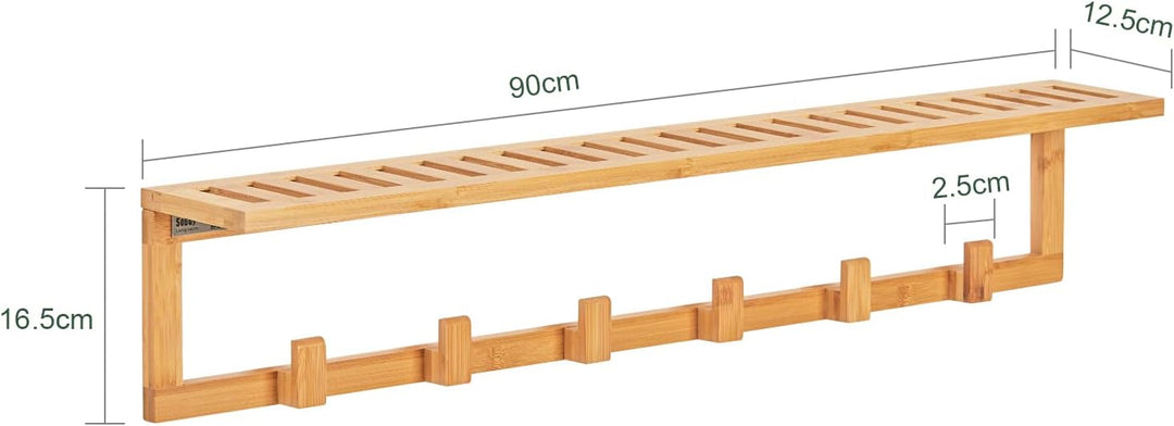 Entresæt med knagerække og skobænk i træ