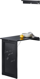 Vægbord med tavle, foldbart, pladsbesparende, 50 x 75 x 76 cm, sort