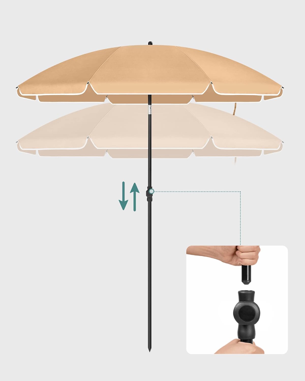 Parasol til stranden, taupe