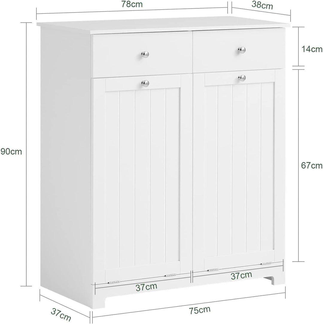 Hold dit badeværelse ryddeligt med dette elegante vasketøjsskab i hvid B78 x D38,5 x H90,5 cm