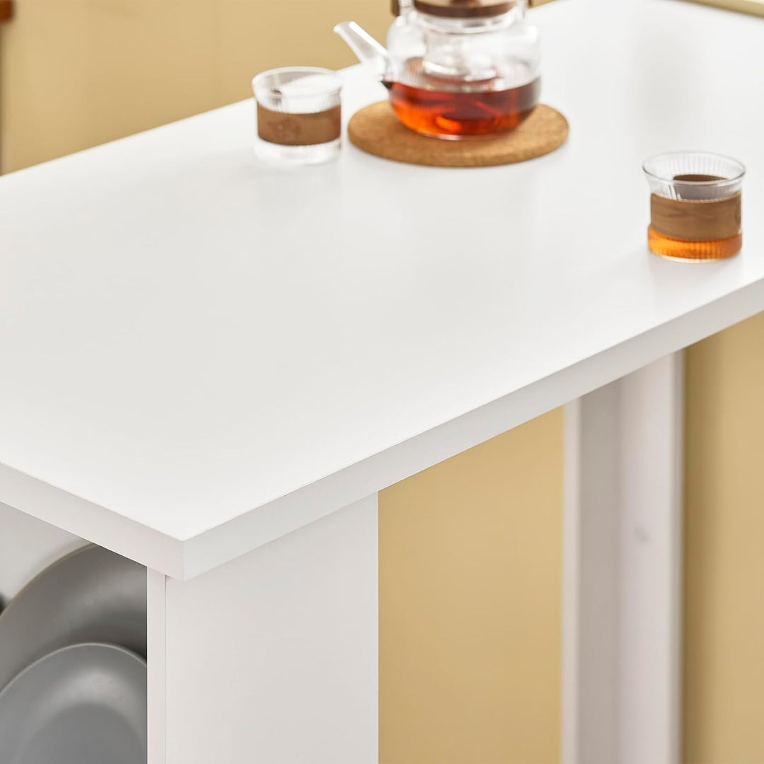 Udnyt pladsen optimalt med dette pladsbesparende, vægmonterede skrivebord i hvid (B100 x D40 x H60 cm)