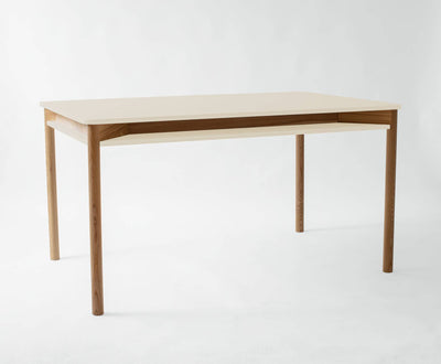 ZEEN Spisebord med hylde 140x90x75cm Hvid