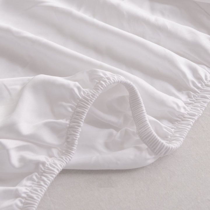 Hvid bambus Split-Topper Fitted Sheet - (400TC Tanboocel) - Coco White