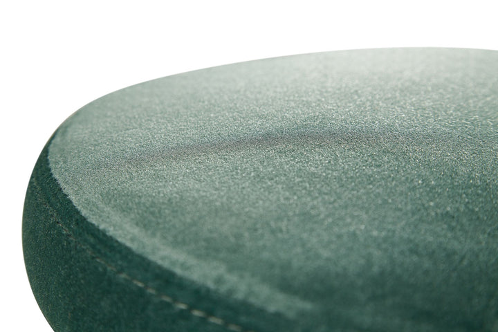 Grøn fløjlsbarstol, rygløs, 58-79 cm; køkkenstol, stof/metal, 100 kg; designerbarstol, barstol, drejelig bistrostol