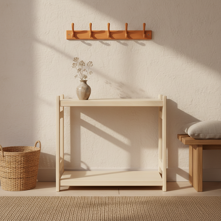 Modulær reol i bøg, 2 hylder, 60 × 60 × 33 cm
