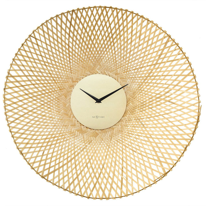 Vægur 60 cm-Silent-Brown/Sort-Bamboo-NeXtime 'Vortex'