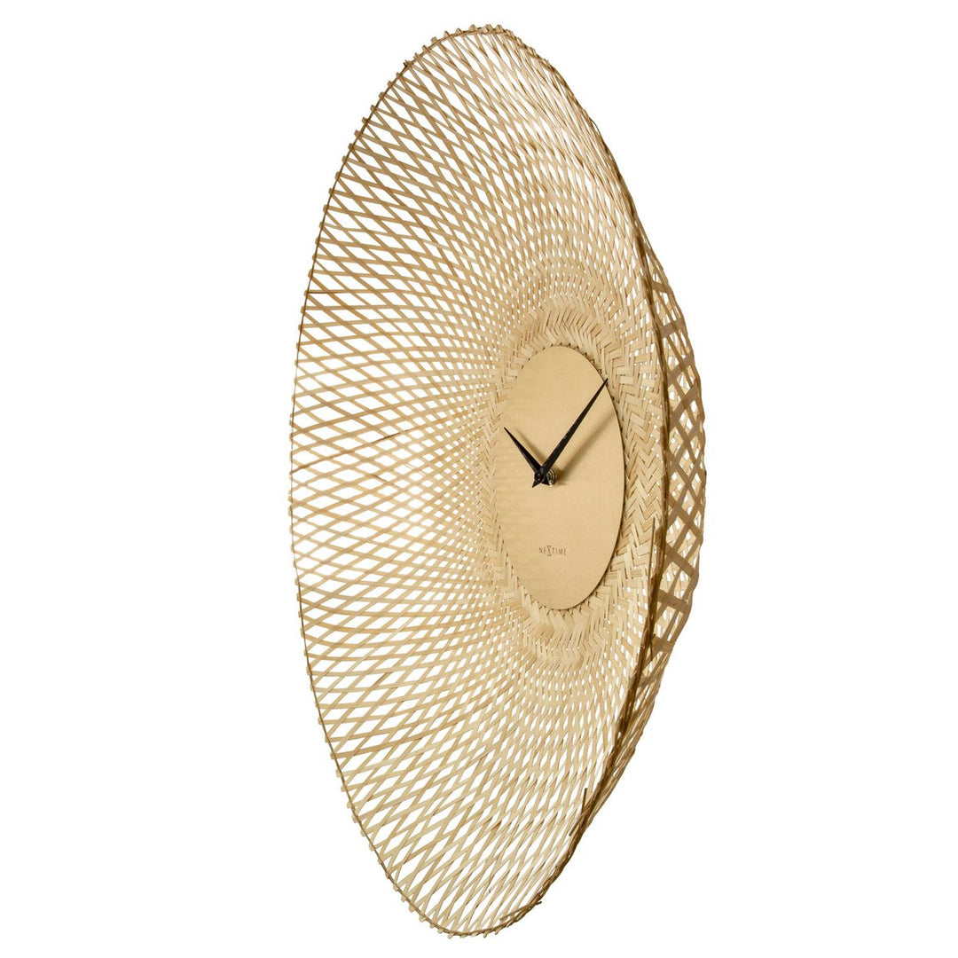 Vægur 60 cm-Silent-Brown/Sort-Bamboo-NeXtime 'Vortex'