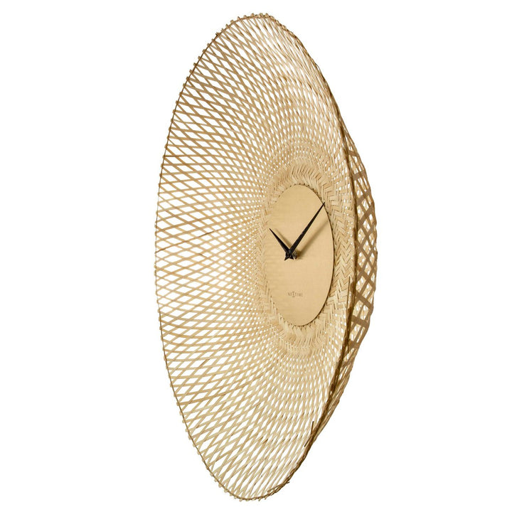 Vægur 60 cm-Silent-Brown/Sort-Bamboo-NeXtime 'Vortex'