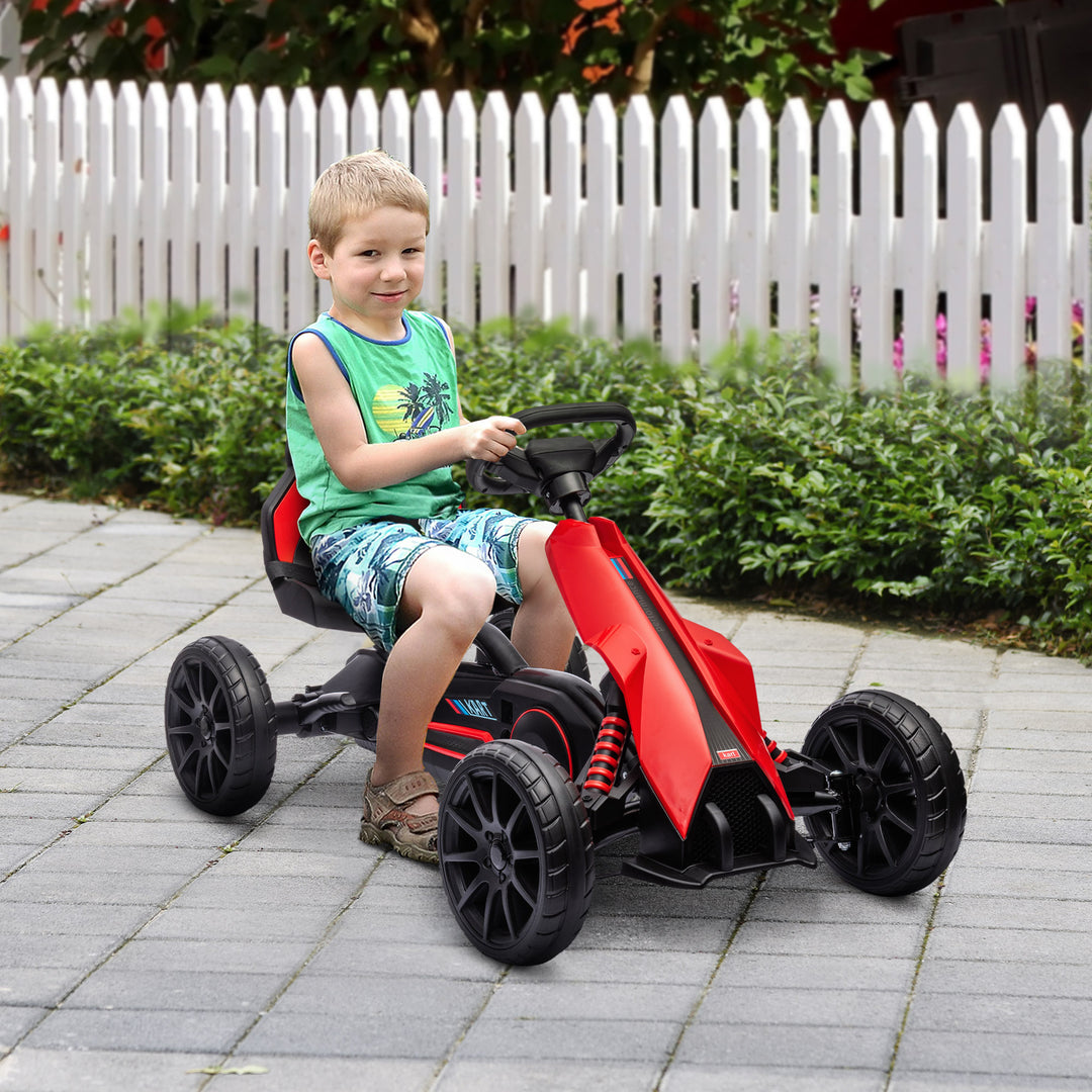Gokart pedal gokart med bakgear og fremadgående gear, til børn i alderen 3 til 8 år, rød