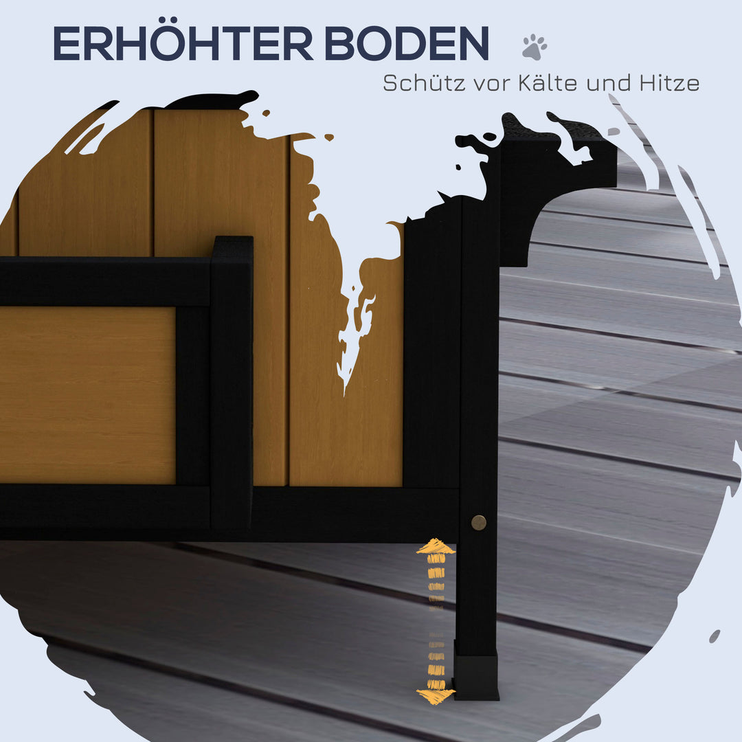 Kattehus kattehule, inkl. blomsterkasse, 96 cm x 65 cm x 85,5 cm, gul + hvid + sort